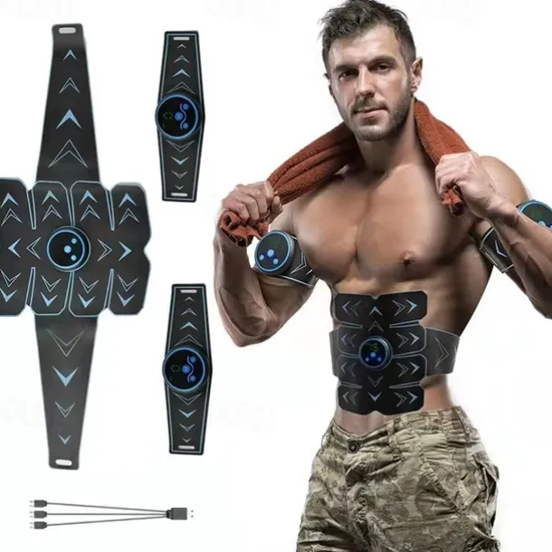 EMS ABS Trainer Abdominal Electro Stimulator Electrostimulation USB Charged Fitness Home Workout Gym Muscle Toning Belts massager