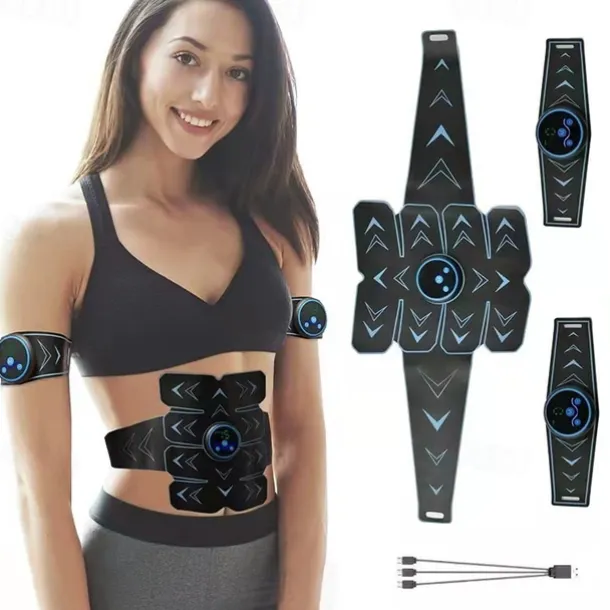 EMS ABS Trainer Abdominal Electro Stimulator Electrostimulation USB Charged Fitness Home Workout Gym Muscle Toning Belts massager