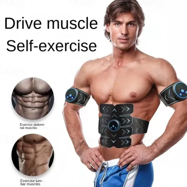 EMS ABS Trainer Abdominal Electro Stimulator Electrostimulation USB Charged Fitness Home Workout Gym Muscle Toning Belts massager