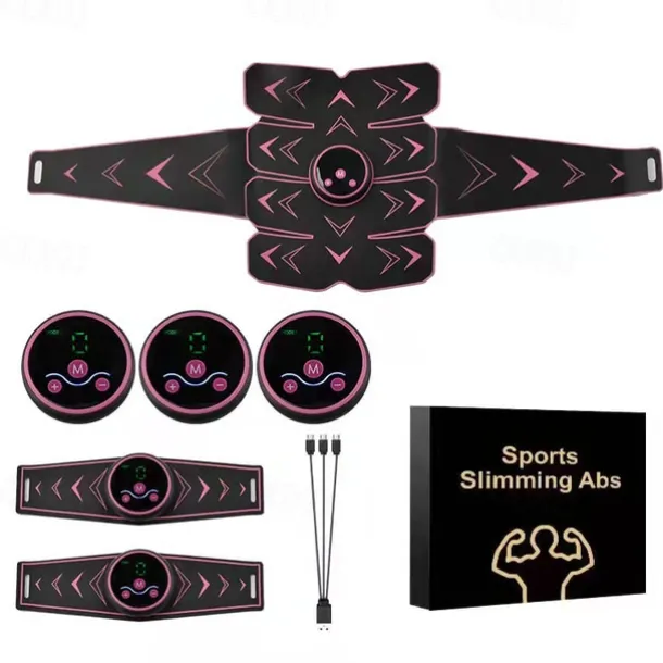 EMS ABS Trainer Abdominal Electro Stimulator Electrostimulation USB Charged Fitness Home Workout Gym Muscle Toning Belts massager