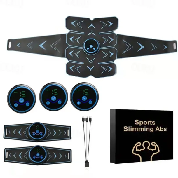 EMS ABS Trainer Abdominal Electro Stimulator Electrostimulation USB Charged Fitness Home Workout Gym Muscle Toning Belts massager
