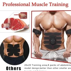 EMS Electric Muscle Stimulator Home Gym Equiment Fitness Massage Shoulder Leg Arm Abdominal Trainer Body Massager(Battery not include)