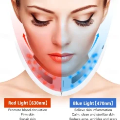EMS Facial Lifting Device LED Photon Therapy Face Slimming Vibration Massager Double Chin V Line Lift Belt Cellulite Jaw Device