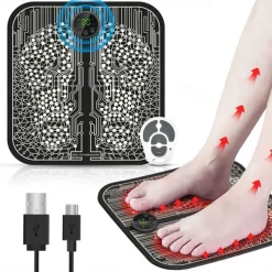 EMS Foot Massager Pad Portable Foldable Massage Mat Pulse Muscle Stimulation Improve Blood Circulation Relief Pain Relax Feet