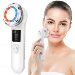 EMS LED Photon Hot Cool Compress Face Lifting Beauty Device Microcurrent Facial Firming Massager Skin Rejuvenation Anti Aging