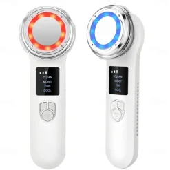 EMS LED Photon Hot Cool Compress Face Lifting Beauty Device Microcurrent Facial Firming Massager Skin Rejuvenation Anti Aging