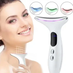 EMS Microcurrent Face Neck Beauty Device LED Photon Firming Rejuvenation Anti Wrinkle Thin Double Chin Skin Care Facial Massager