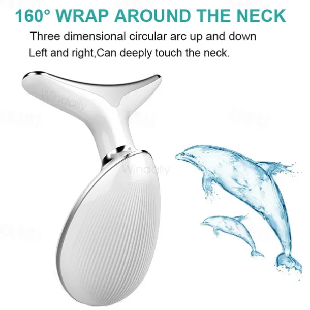 EMS Microcurrent Face Neck Beauty Device LED Photon Firming Rejuvenation Anti Wrinkle Thin Double Chin Skin Care Facial Massager