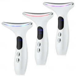 EMS Microcurrent Face Neck Beauty Device LED Photon Firming Rejuvenation Anti Wrinkle Thin Double Chin Skin Care Facial Massager