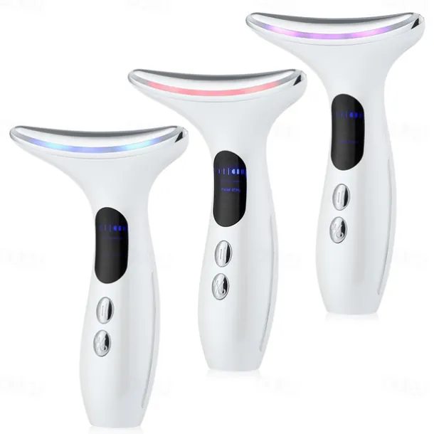 EMS Microcurrent Face Neck Beauty Device LED Photon Firming Rejuvenation Anti Wrinkle Thin Double Chin Skin Care Facial Massager