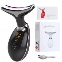 EMS Microcurrent Face Neck Beauty Device LED Photon Firming Rejuvenation Anti Wrinkle Thin Double Chin Skin Care Facial Massager