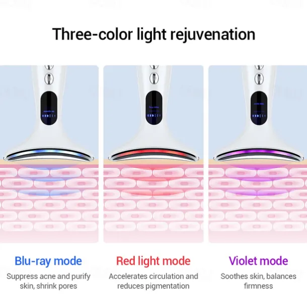 EMS Microcurrent Face Neck Beauty Device LED Photon Firming Rejuvenation Anti Wrinkle Thin Double Chin Skin Care Facial Massager