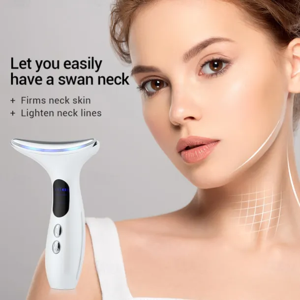 EMS Microcurrent Face Neck Beauty Device LED Photon Firming Rejuvenation Anti Wrinkle Thin Double Chin Skin Care Facial Massager