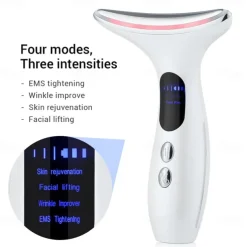 EMS Microcurrent Face Neck Beauty Device LED Photon Firming Rejuvenation Anti Wrinkle Thin Double Chin Skin Care Facial Massager