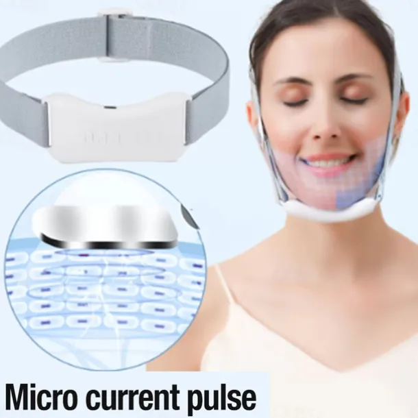 EMS Microcurrent Facial Lifting Massager 6-Mode Heated Skin Tightening Slimming Double Chin V Shape Lift Belt Face Fat Burning