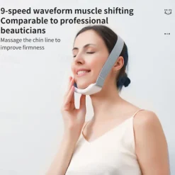 EMS Microcurrent Facial Lifting Massager 6-Mode Heated Skin Tightening Slimming Double Chin V Shape Lift Belt Face Fat Burning