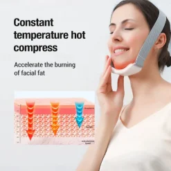 EMS Microcurrent Facial Lifting Massager 6-Mode Heated Skin Tightening Slimming Double Chin V Shape Lift Belt Face Fat Burning