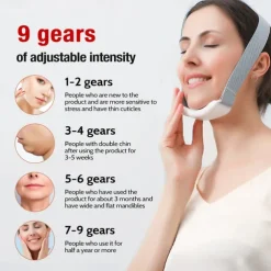 EMS Microcurrent Facial Lifting Massager 6-Mode Heated Skin Tightening Slimming Double Chin V Shape Lift Belt Face Fat Burning