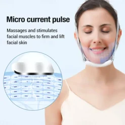 EMS Microcurrent Facial Lifting Massager 6-Mode Heated Skin Tightening Slimming Double Chin V Shape Lift Belt Face Fat Burning