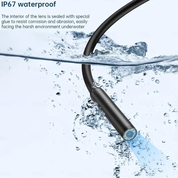 Endoscope Camera with Light Waterproof Snake Inspection Endoscope with 8 LED Lights 2.0 Megapixel HD Camera for iOS & Android Phones