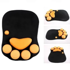Ergonomic 3D Mouse Pad with Wrist Support Cute Cat Paw Soft Comfortable Silicone Wrist Rest Mice Mat Anti-Slip Wrist Pad for Computer Office Computer Game