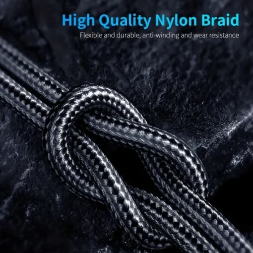 Essager Magnetic Charging Cable 540 Rotating Magnetic Phone Charger Nylon Braided Magnetic USB Cable For Phone Samsung Xiaomi Fast Charger Cord Phone Data Wire 3 In1