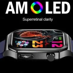 ET280 Smart Watch 2.04 Amoled Large Screen Bluetooth Call ECG Detection Heart Rate Health Monitoring SOS Sports Smartwatch