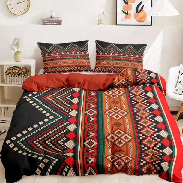 Ethnic Vintage Duvet Cover Full Size Bedding Set Bed Sets Quilt Cover Soft Lightweight Comforter Cover with 2 Pillowcases for Summer Spring