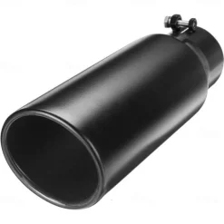 Exhaust Tip Universal Replacement Exhaust Tips for Trucks Black Stainless Steel Exhaust Pipe Throat Tail 3" Inlets 4" Outlet 12" Long