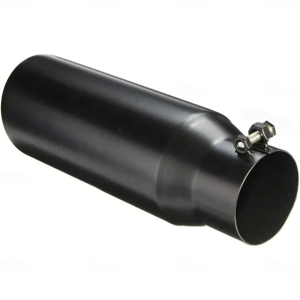 Exhaust Tip Universal Replacement Exhaust Tips for Trucks Black Stainless Steel Exhaust Pipe Throat Tail 3" Inlets 4" Outlet 12" Long
