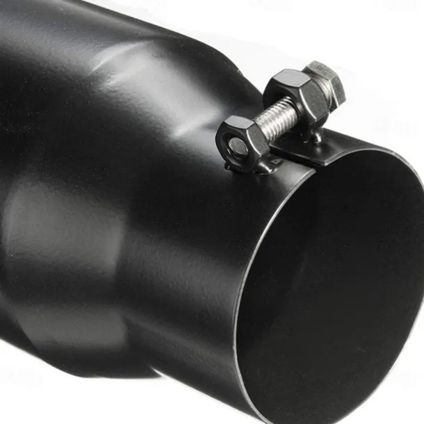 Exhaust Tip Universal Replacement Exhaust Tips for Trucks Black Stainless Steel Exhaust Pipe Throat Tail 3" Inlets 4" Outlet 12" Long