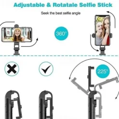 Extendable Handheld Selfie Stick Bluetooth Remote Control Three-in-one Integrated Self-timer Tripod Mobile Phone Bracket Remote Control for Selfies
