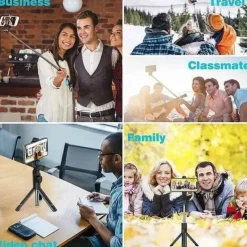 Extendable Handheld Selfie Stick Bluetooth Remote Control Three-in-one Integrated Self-timer Tripod Mobile Phone Bracket Remote Control for Selfies
