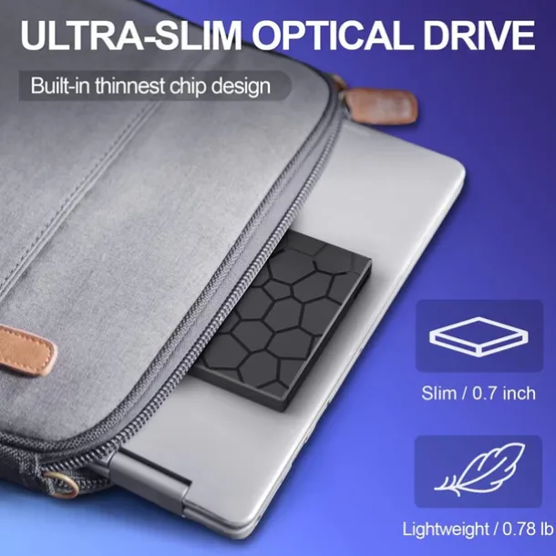 External CD/DVD Drive for Laptop, DVD Player for Laptop 8 in 1 USB 3.0 Ultra-Slim Portable CD Burner External Disk Drive Optical Compatible with Laptop Desktop