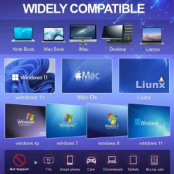 External CD/DVD Drive for Laptop, DVD Player for Laptop 8 in 1 USB 3.0 Ultra-Slim Portable CD Burner External Disk Drive Optical Compatible with Laptop Desktop