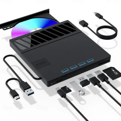 External CD/DVD Drive for Laptop 7 in 1 USB Ultra-Slim Portable CD/DVD Player Burner Compatible with External DVD Player for Laptop