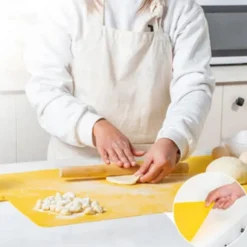 Extra Large Silicone Pastry Mat - 3mm Thick Non-Stick Dough Rolling Mat with Measurements, Perfect for Baking, Kneading, Rolling Dough, and Crafting, Easy to Clean and Durable Kitchen Tool, 65x40 cm