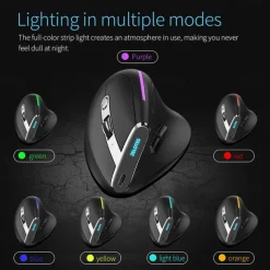 F-36 Ergonomic Vertical Mouse Right Left Hand 2.4G+BT1+BT2 Wireless Computer Gaming Mice Optical USB Mice for Computer Desktop