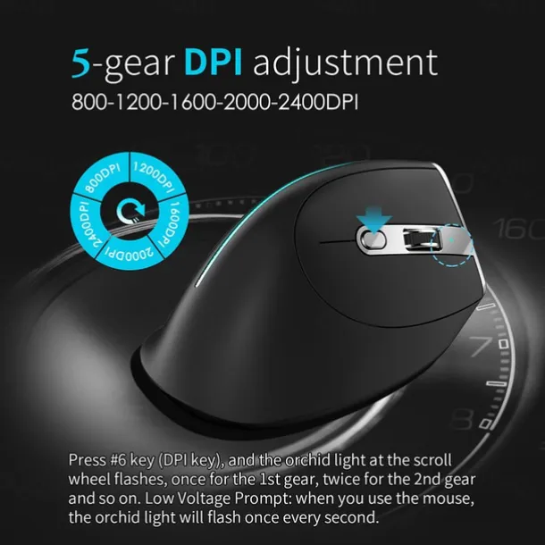 F-36 Ergonomic Vertical Mouse Right Left Hand 2.4G+BT1+BT2 Wireless Computer Gaming Mice Optical USB Mice for Computer Desktop