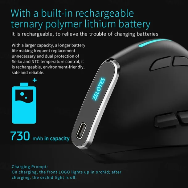 F-36 Ergonomic Vertical Mouse Right Left Hand 2.4G+BT1+BT2 Wireless Computer Gaming Mice Optical USB Mice for Computer Desktop