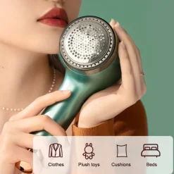 Fabric Sweater Shavers To Remove Pilling Electric Lint Remover Rechargeable With 6-Leaf Blades And Lint Rollers USB Fabric Shaver Fuzz Remover Fabric Pill Shaver For Sweater Couch Clothes Carpet