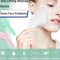 Facial Massager Handheld Skin Rejuvenating Device Women's Face Lifting Massage Device With Hot & Cold Compress For Smoother Tighter Face Small Iron Shape Facial Beauty Instrument Valentine's Day B