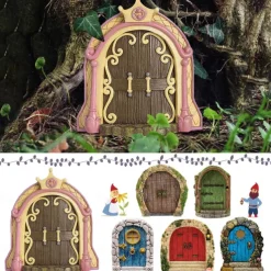 Fairy Door for Trees, Fairy Door for GardenDecoration Door ，Miniature Tree Door， Miniature Door for Tree Decoration， Miniature Doors for Trees Outdoor