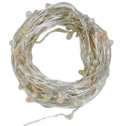 Fairy Lights 100 LED 33 FT Christmas Lights USB Plug 16 Colors Changing Silver Wire Firefly Lights with IR24 Key Remote Control for Indoor Party Halloween Christmas