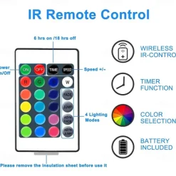 Fairy Lights 100 LED 33 FT Christmas Lights USB Plug 16 Colors Changing Silver Wire Firefly Lights with IR24 Key Remote Control for Indoor Party Halloween Christmas