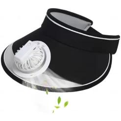 Fan Hat Sun Visors Hat with Fan, Large Area Sun Hat with 2 Speeds Cooling Fan, Sun Protection