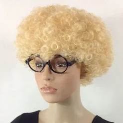 Fans Wig Color Cosplay Wig Burlesque Clown It Yaki Afro Curly Bob Wig Medium Length Beige Synthetic Hair Kid's Cosplay Creative Funny Red Carnival Festival Halloween Wigs