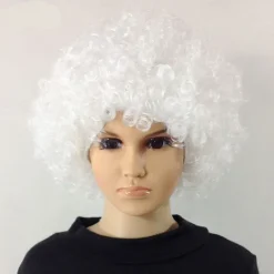 Fans Wig Color Cosplay Wig Burlesque Clown It Yaki Afro Curly Bob Wig Medium Length Beige Synthetic Hair Kid's Cosplay Creative Funny Red Carnival Festival Halloween Wigs