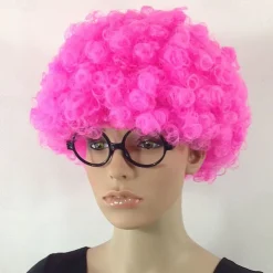 Fans Wig Color Cosplay Wig Burlesque Clown It Yaki Afro Curly Bob Wig Medium Length Beige Synthetic Hair Kid's Cosplay Creative Funny Red Carnival Festival Halloween Wigs