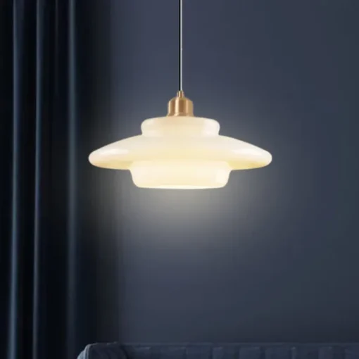 Farmhouse Drum Semi Flush Mount Ceiling Light Milk Glass Hallway Light Fixtures Ceiling Chandelier Large Gold Pole Nordic Modern Mid Century Lighting for Dining Room Ceiling Hung Opal Milk Corridor 85-265V